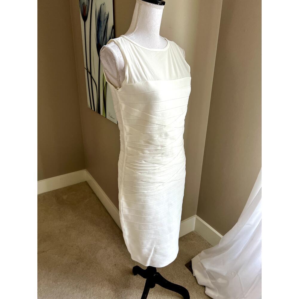 Dress the Population white bodycon stretchy cocktail party dress size L - Picture 3 of 6